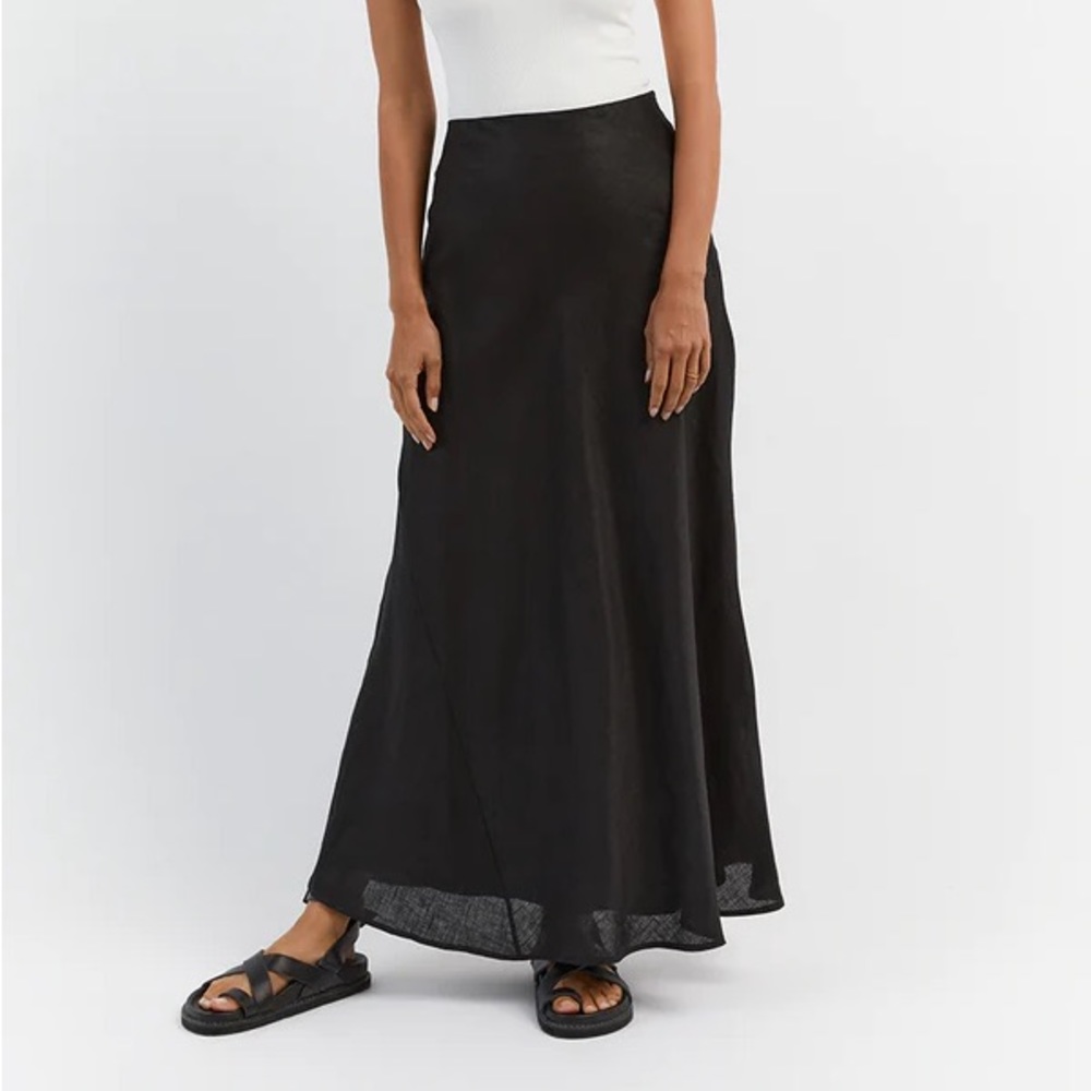NWT | DISSH Syrah Linen Maxi Skirt in Black